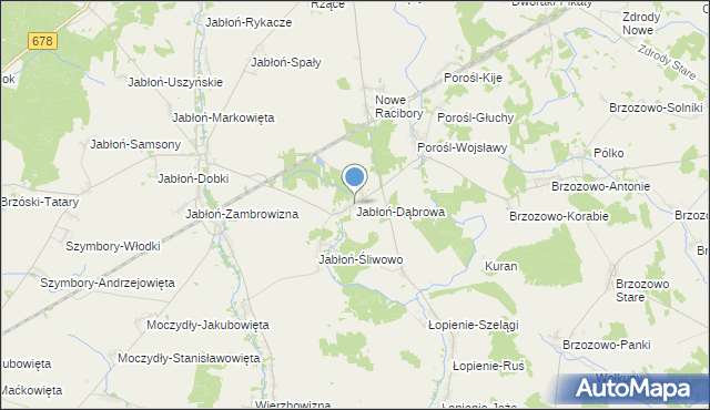 mapa Jabłoń-Dąbrowa, Jabłoń-Dąbrowa na mapie Targeo